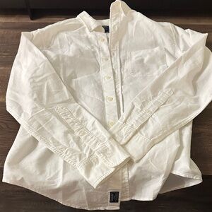 Abercrombie & Fitch White Casual Button Down Shirt